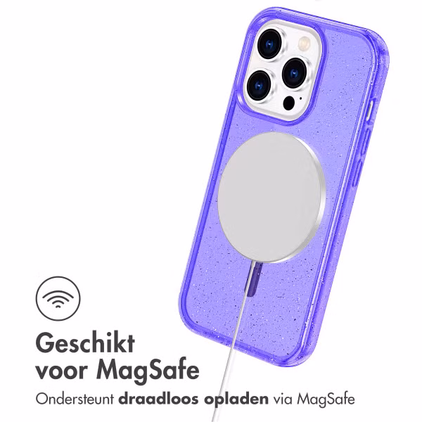 imoshion Sparkle Backcover met MagSafe Apple iPhone 13 Pro - Glitter Paars