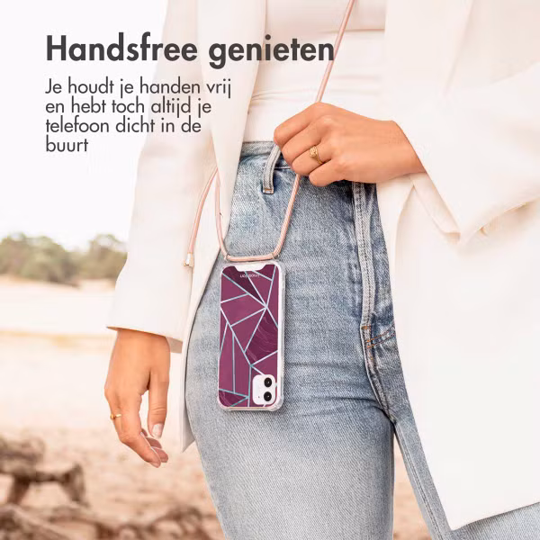 imoshion Design hoesje met koord Samsung Galaxy S21 - Bordeaux Graphic