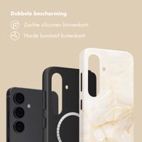 Selencia Vivid Backcover met MagSafe Samsung Galaxy S24 - Golden Beige Marble