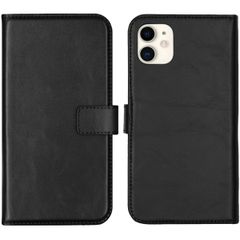 Selencia Echt Lederen Bookcase Apple iPhone 11 - Zwart