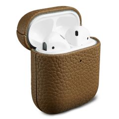 Accezz Genuine leather case  Apple AirPods 1 / 2 - Taupe
