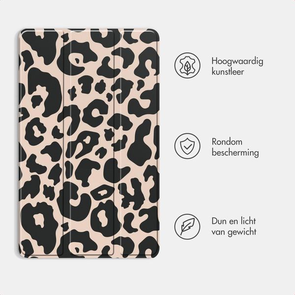 imoshion Design Trifold Bookcase Samsung Galaxy Tab S9 11.0 inch - Leopard