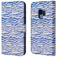 imoshion Design Bookcase Samsung Galaxy S9 - White Blue Stripes