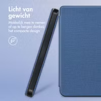 imoshion Canvas Sleepcover Bookcase met stand Kobo Libra 2 / Tolino Vision 6 - Donkerblauw