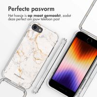 imoshion Design hoesje met koord iPhone SE (2022 / 2020) / 8 / 7 - White Marble