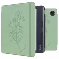 imoshion Design Slim Hard Case Sleepcover met stand Kobo Libra Colour / Tolino Vision Color - Floral Green
