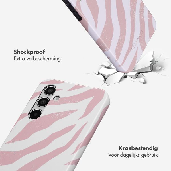 Selencia Vivid Tough Backcover Samsung Galaxy A55 - Colorful Zebra Old Pink