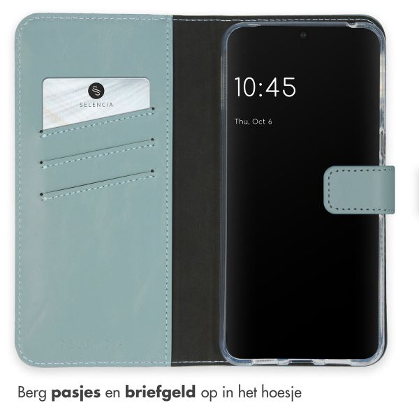 Selencia Echt Leren Bookcase Google Pixel 8 Pro - Air Blue