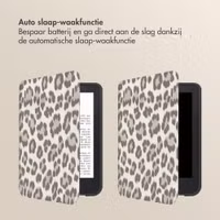 Selencia Sabi Bookcase met panterprint Kobo Clara Colour / Clara BW - Soft Ivory