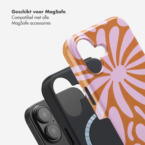 Selencia Vivid Tough Backcover met MagSafe iPhone 16 - Modern Bloom Pink