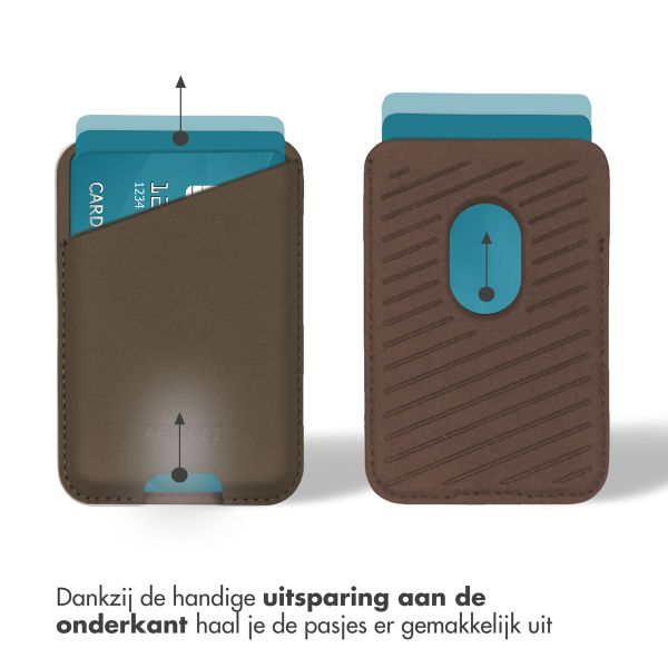 Accezz Leren Kaarthouder - Geschikt voor MagSafe en Qi2 - Coffee Brown