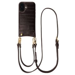 Selencia Nova Real Leather Back Cover with Card Holder Apple iPhone 16 - Dark Chocolate