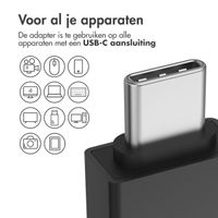 imoshion 2x USB-C (male) naar USB-A 3.1 (female) Adapter - OTG - Zwart