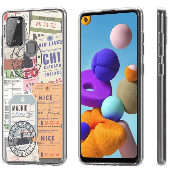 imoshion Design hoesje Samsung Galaxy A21s - Reizen - Multicolor