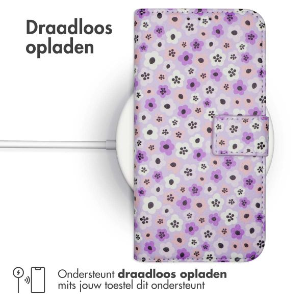 imoshion Design Bookcase Apple iPhone 12 (Pro) - Purple Flowers