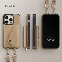 Selencia Sera Phone Case with Cord and Envelope Card Holder Apple iPhone 14 Pro - Taupe
