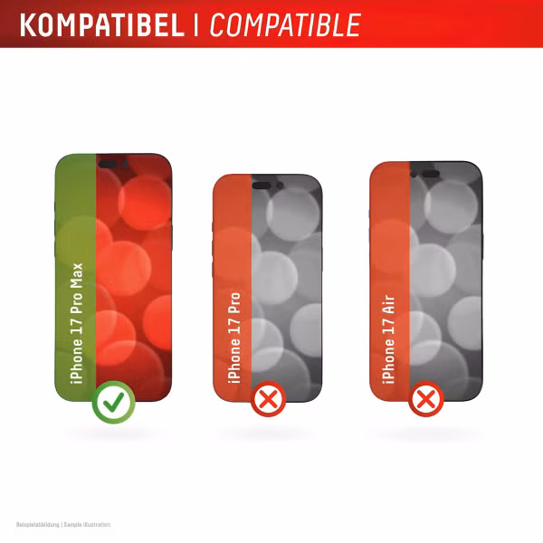 Displex Premium Glass Full Cover Anti-Reflex Screenprotector Apple iPhone 17 Pro Max