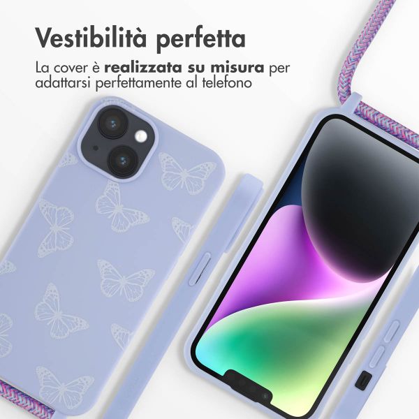imoshion Siliconen design hoesje met koord Apple iPhone 14 - Butterfly