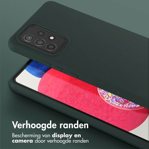 Selencia Siliconen hoesje met afneembaar koord Samsung Galaxy A53 - Donkergroen