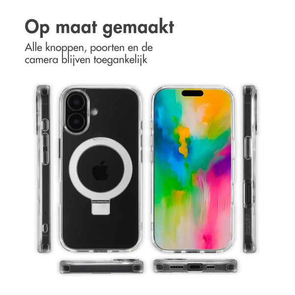 Accezz Ring Stand Backcover met MagSafe Apple iPhone 16 - Transparant