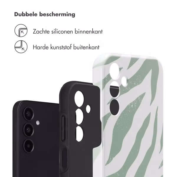 Selencia Vivid Backcover Samsung Galaxy A15 (5G/4G) - Colorful Zebra Sage Green
