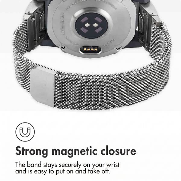 imoshion QuickFit® Milanese Band - Garmin 22 mm Connector - Size L/XL - Silver