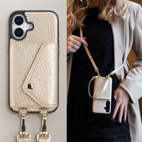 Selencia Sera Phone Case with Cord and Envelope Card Holder Apple iPhone 17 - Champagne