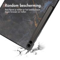 imoshion Design Trifold Bookcase Samsung Galaxy Tab S10 Plus / Tab S9 FE Plus / Tab S9 Plus - Black Marble