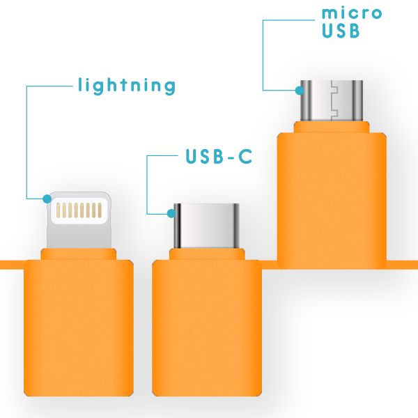 imoshion 3-in-1 smartphone ventilator Lightning, USB-C & Micro-USB - Oranje