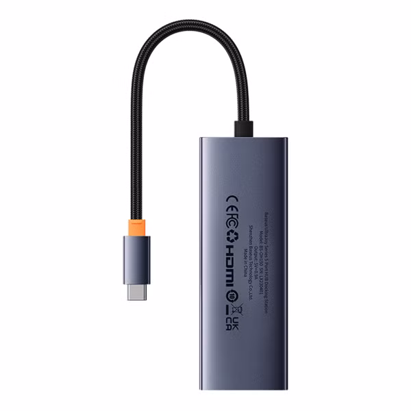 Baseus UltraJoy 5-in-1 USB-C Hub - 4K 30Hz - 100 Watt opladen - Docking station - Space Grey