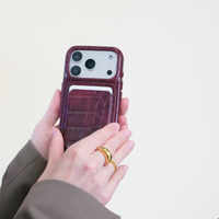 Selencia Croco Pashouder met MagSafe - Burgundy
