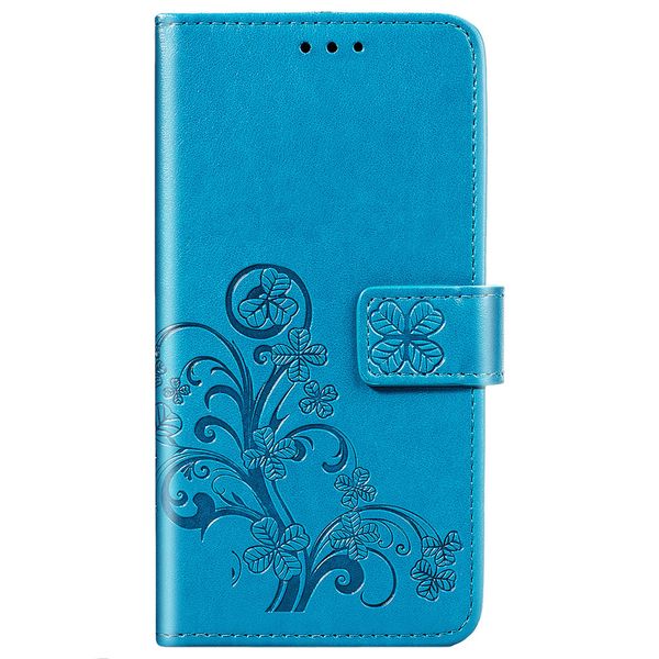 Klavertje Bloemen Bookcase Samsung Galaxy A01 - Turquoise