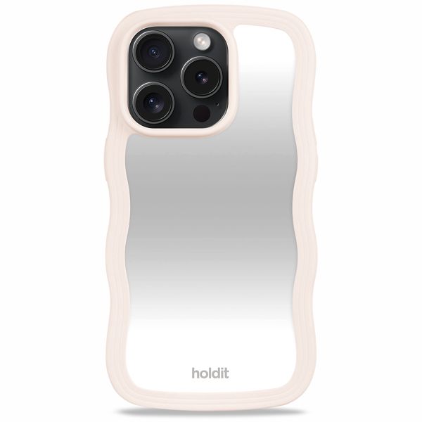 Holdit Wavy Case iPhone 15 Pro Max - Light Beige / Mirror