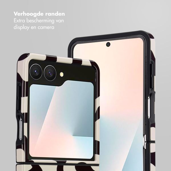 Selencia Vivid Backcover Samsung Galaxy Z Flip 7 - Art Wave Black