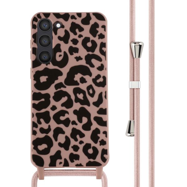 imoshion Siliconen design hoesje met koord Samsung Galaxy S23 Plus - Animal Pink