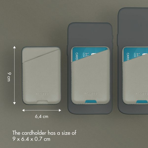 Accezz Leather Card Holder - Compatible with MagSafe and Qi2 - Light Grey