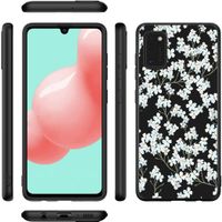 imoshion Design hoesje Samsung Galaxy A41 - Bloem - Wit / Zwart