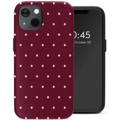 Selencia Vivid Backcover Apple iPhone 13 / 13 Pro - Happy Dots Burgundy