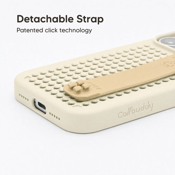 Callbuddy Hoesje met Strap Apple iPhone 17 Pro - Sand Glow
