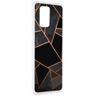 Design Backcover Samsung Galaxy S10 Lite - Grafisch Zwart / Koper