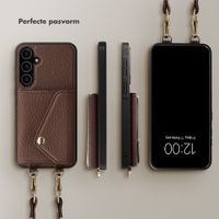 Selencia Sera Telefoonhoes met Koord en Envelop Pashouder Samsung Galaxy A55 - Chocolate Brown
