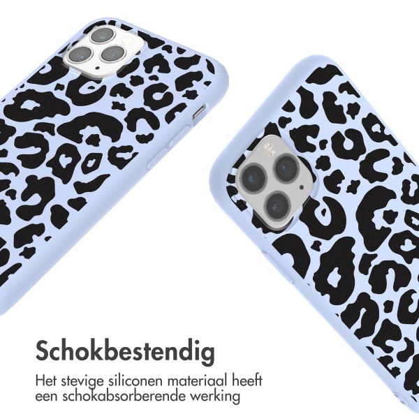 imoshion Siliconen design hoesje met koord Apple iPhone 11 Pro - Animal Lila