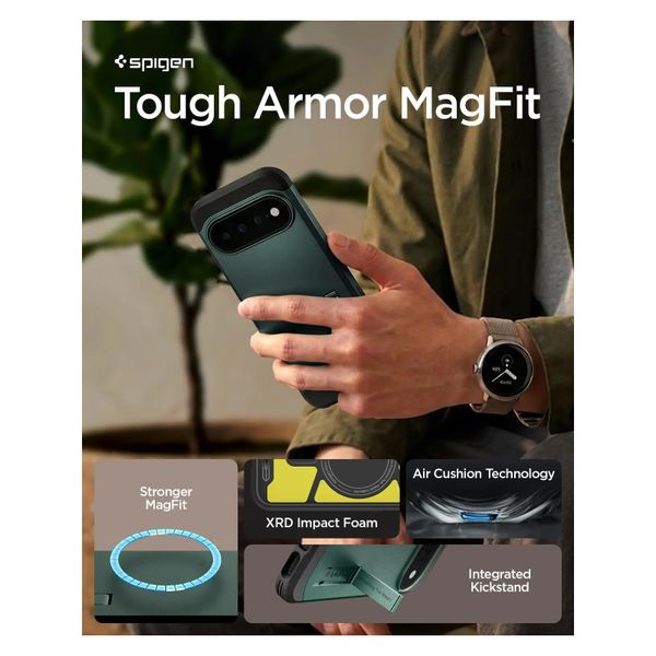 Spigen Tough Armor Backcover MagSafe Google Pixel 11 Pro XL - Abyss Green
