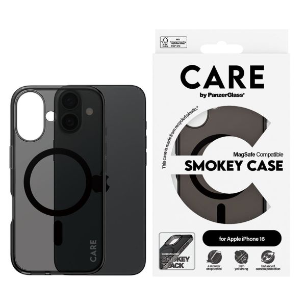 CARE by PanzerGlass Smokey Urban Combat Case MagSafe iPhone 16 - Zwart