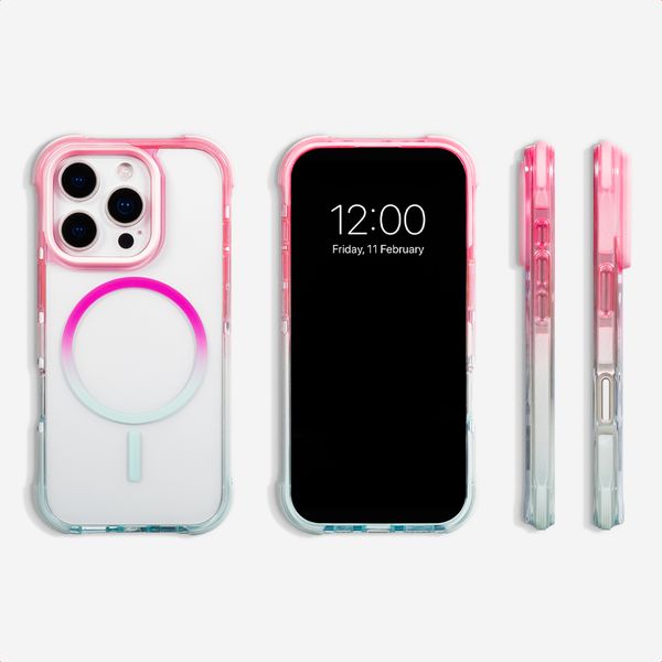 Selencia Gradient Backcover met MagSafe Apple iPhone 16 Pro - Roze / Blauw
