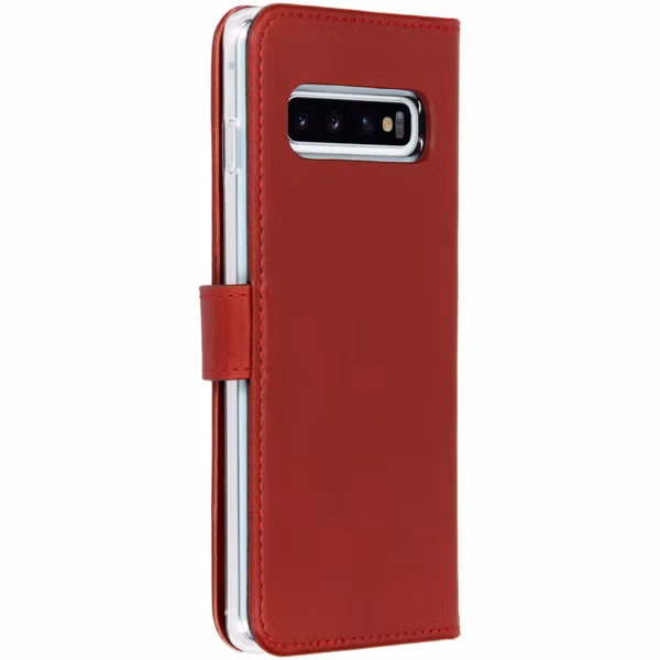 Selencia Echt Leren Bookcase Samsung Galaxy S10 - Rood