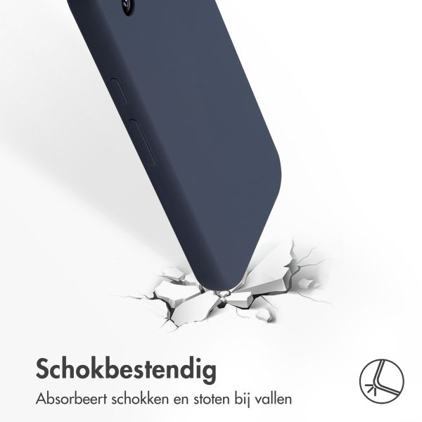 Accezz Liquid Silicone Backcover Google Pixel 9A - Donkerblauw