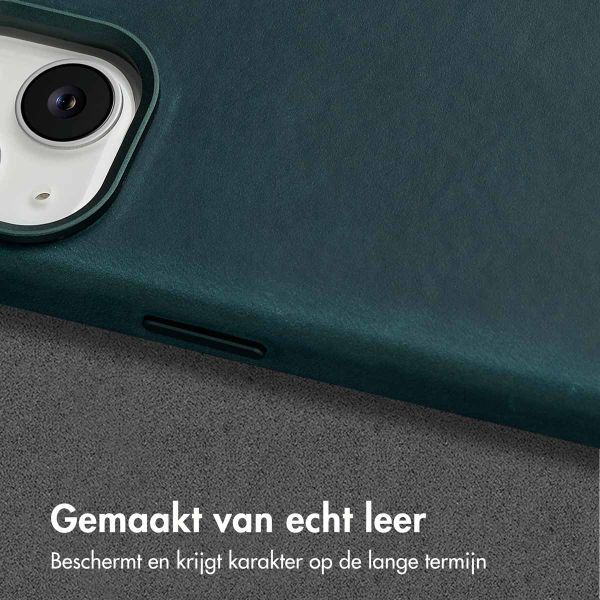 Accezz Vintage Leather Magsafe Backcover Apple iPhone 14 - Smokey Green