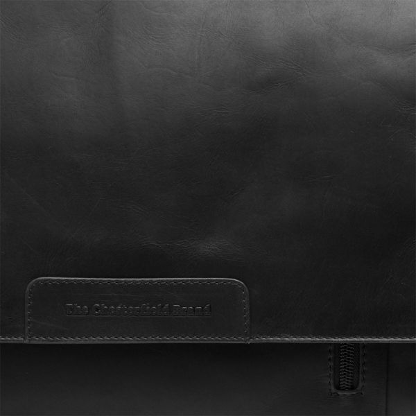 The Chesterfield Brand Gili Laptoptas 14 inch - Schoudertas - Echt leer - Zwart