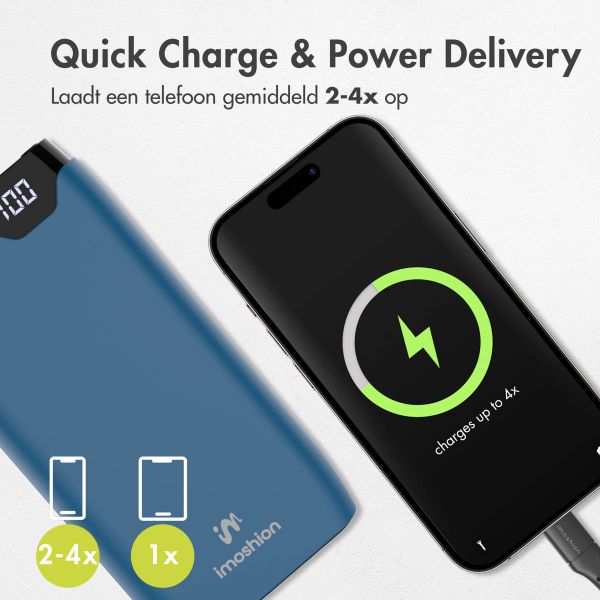 imoshion Powerbank 20.000 mAh - Quick Charge en Power Delivery - Blauw
